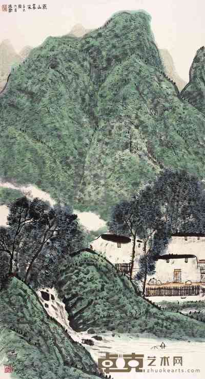 赵卫 2001年作 燕山农家 镜心 178×96cm